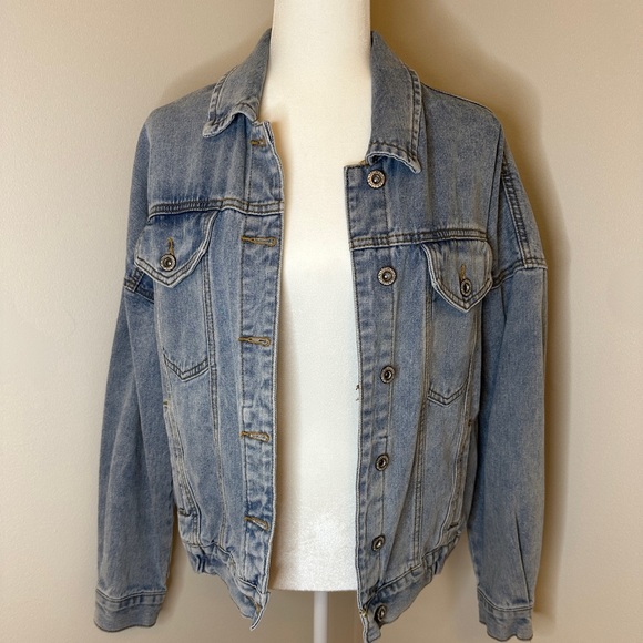 Wishlist Jackets & Blazers - Women’s Oversized Jean Jacket- Medium Wash Denim